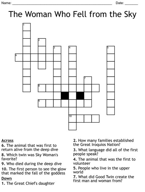 fell from the sky crossword